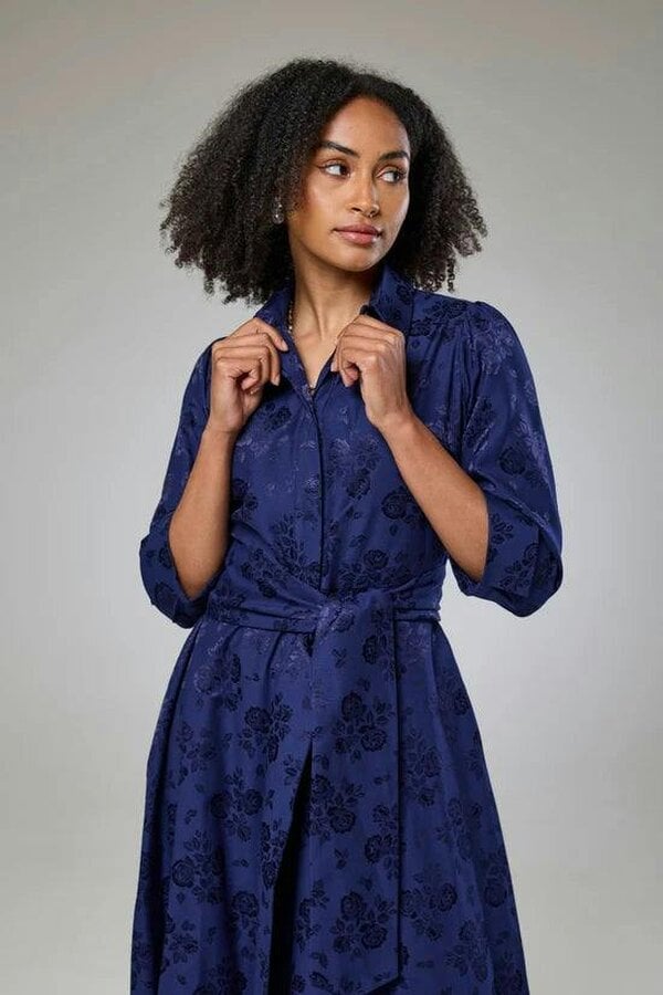 Lioness by TF Royal Blue Petals Sleeved Dress