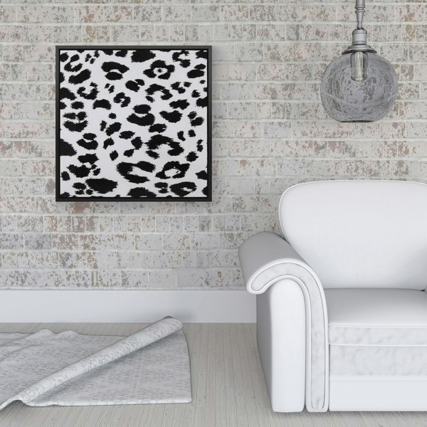 Warren Reed Black Leopard Print Framed Canvas