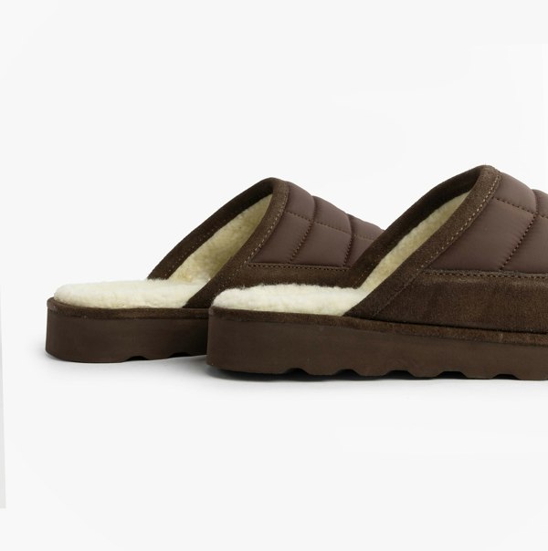 Polo Ralph Lauren READ SCFF II Mens Mule Slippers Brown/Cream