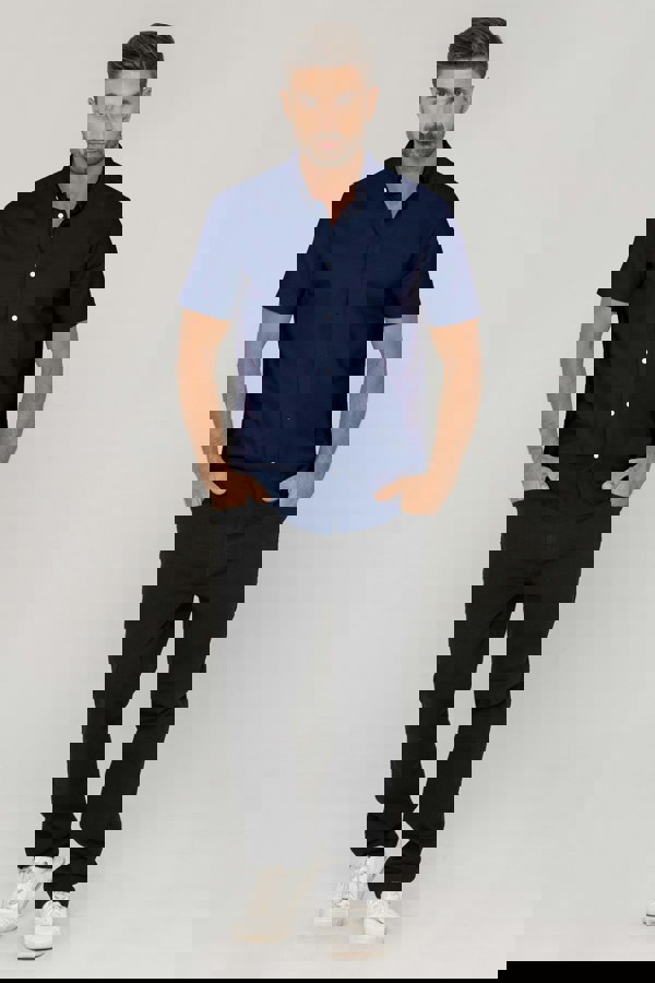 ENORSIA Mens Solid Short Sleeve Shirt