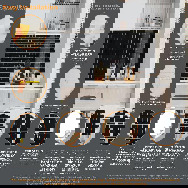 London Metro Classic Brick Pure Black Glossy Extra 3D Tile 30.5 x 30.5cm - 6 pcs