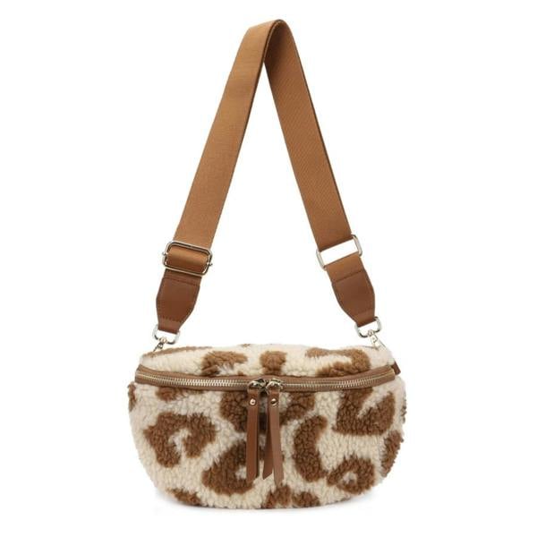 Teddy Leopard Print Bum Bag – Crossbody Waist Belt Bag