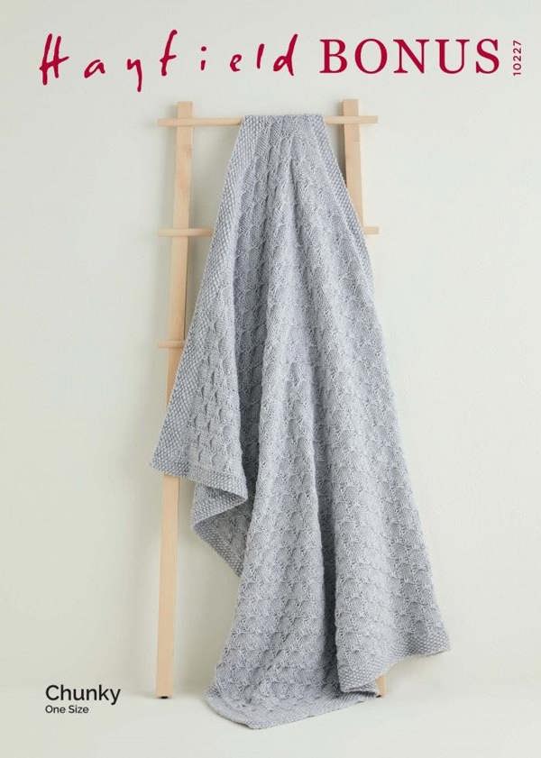 Hayfield Bonus Chunky Knitting Pattern 10227, Blankets One Size