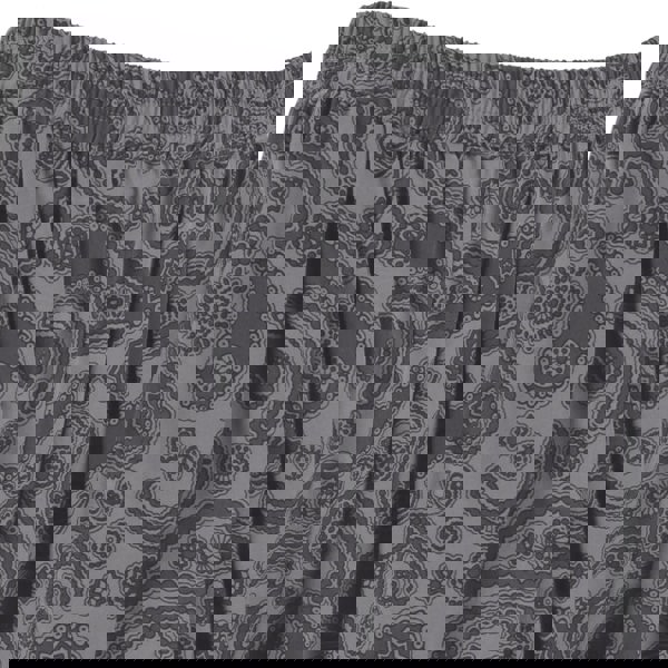 Stella McCartney luxurious silk satin trousers in a charcoal grey tone paisley pattern