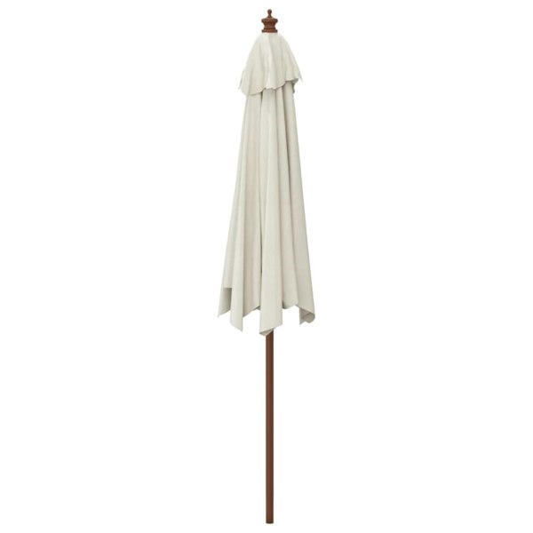 Berkfield Garden Parasol with Wooden Pole Sand 299x240 cm