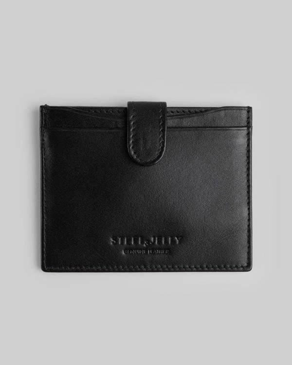 Steel & Jelly Leather Card Holder With Popper Fastening
