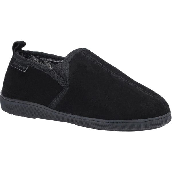 Hush Puppies Mens Arnold Slip On Leather Slipper - Black