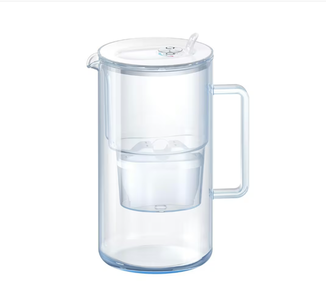 AQUAPHOR Glass 2.5 Litre Water Filter Jug in White with 1 x Maxfor+ filter