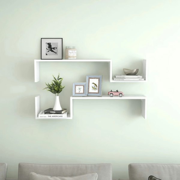Berkfield Wall Shelf 2 pcs White 100x15x20 cm Engineered Wood