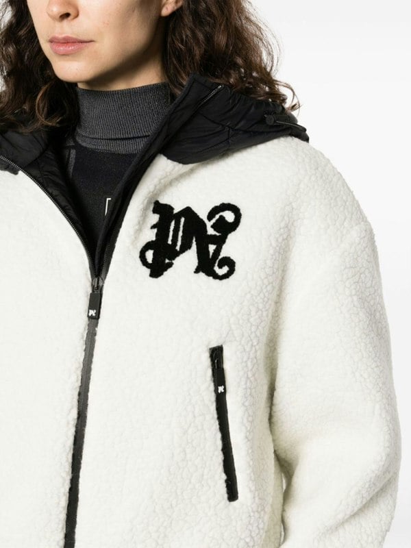 Palm Angels Monogram Cozy Ski Jacket White - Supplied FashionPALM ANGELS