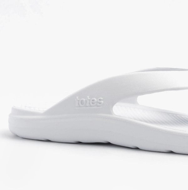 Totes Sol Bounce 0350FWHI Womens Toe Post Sandals White