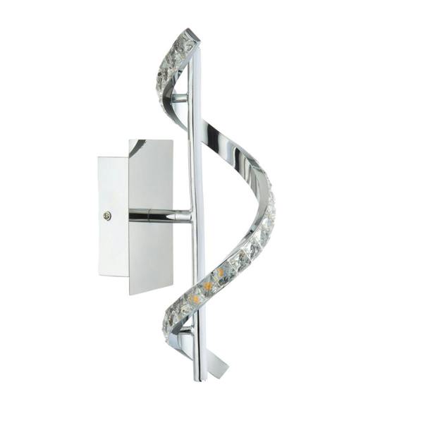 Pagazzi Lighting Hyde 1-Light Chrome And Crystal LED Wall Light