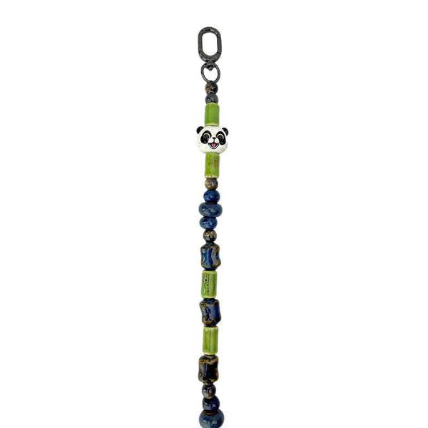 Nimmy Friends Nimmy Big Eye Cute Pet Travel Panda Mobile Phone Chain Bag Charm Ceramic Bracelet Black - N-XDY-SL-06