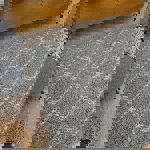 Moroccan Shaggy Grey rug plush rug combines softness, durability