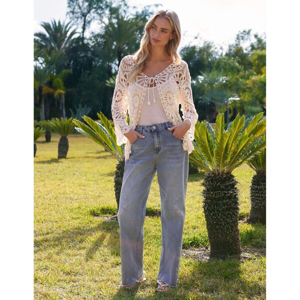 Blue Vanilla Broidery Side Detail Jeans