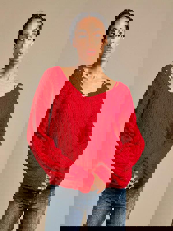 GWD Arla-Bailey Red Wool Knit Top