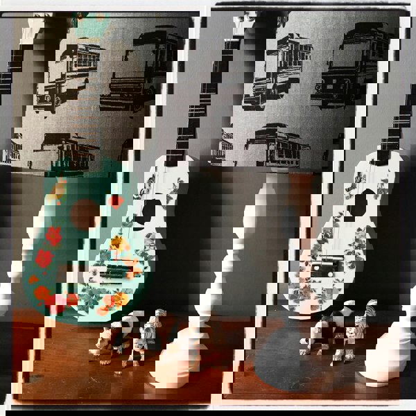 RETRO BUS LAMPSHADE IN JAPANESE LINEN