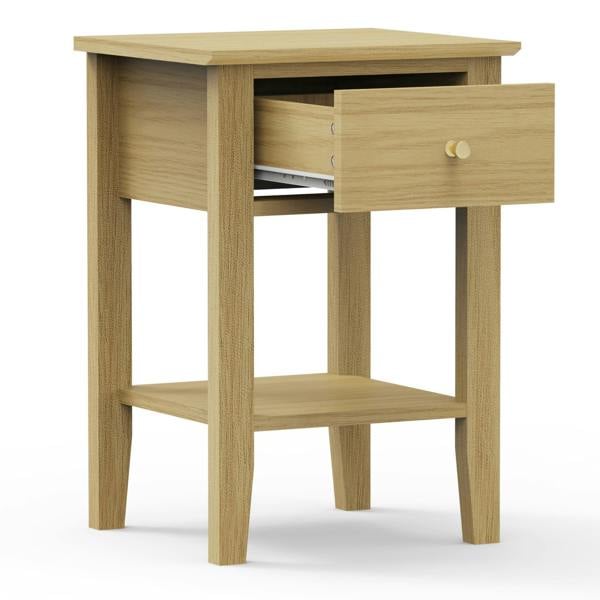 Core Products Set of 2 Henley 1-Drawer & 1-Undershelf Premium Light-Oak Effect Bedside Cabinets