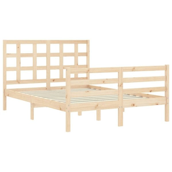 Berkfield Bed Frame with Headboard 140x200 cm Solid Wood