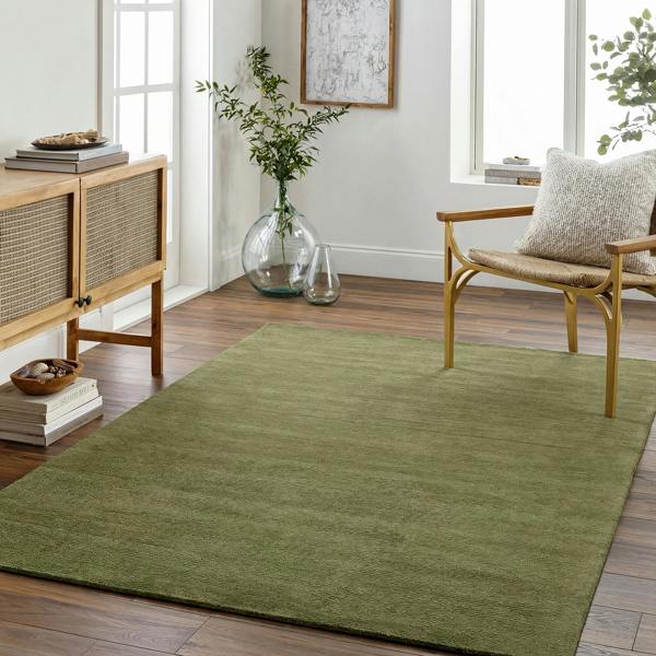 Livabliss Mystique-Hand Loomed Green Wool Modern Rug