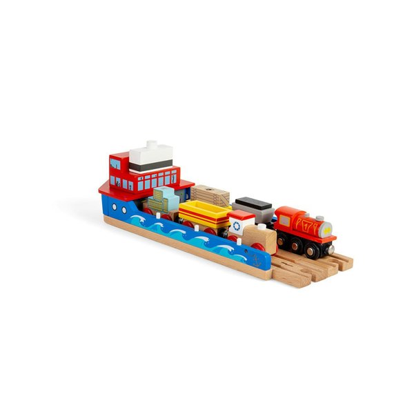 Bigjigs Rail Wooden Train Ferry With Folding Access Ramp