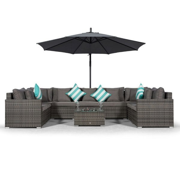 Giardino Havana 9 Seat Rattan Garden Sofa Set with Ice Bucket Coffee Table