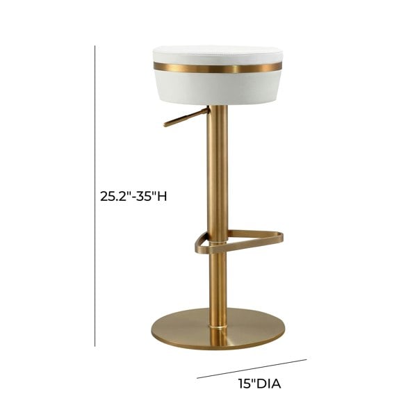 Furniture Edit Astro White and Gold Adjustable Stool