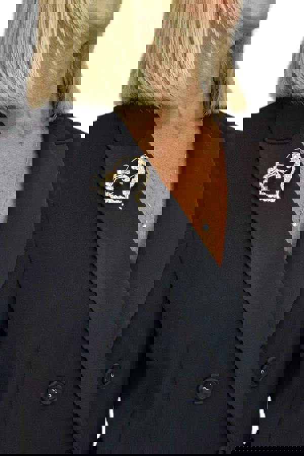 Paulo Due Diamante Love Heart Brooch Pin