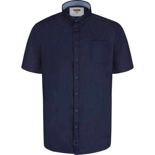 Duke Mens D555 James Oxford Kingsize Short-Sleeved Shirt - Navy - 