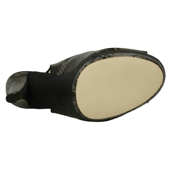 Spot On Ladies Spot On Snake Print Slingback Heels