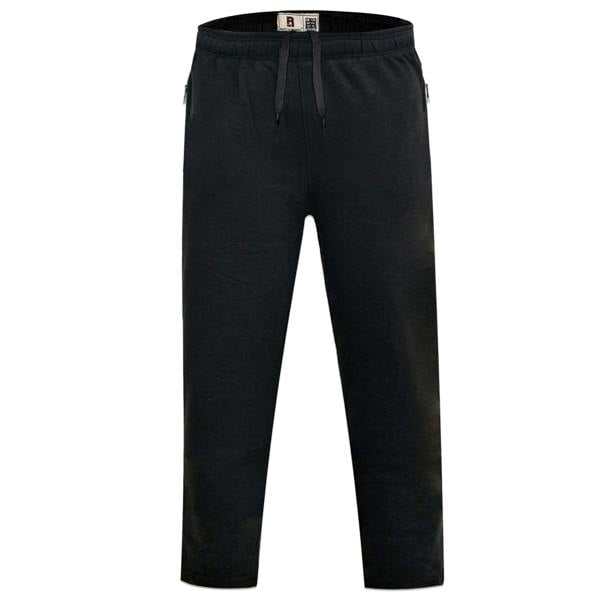 Duke Mens D555 Albert Rockford Open Hem Kingsize Jogging Bottoms - Black - 