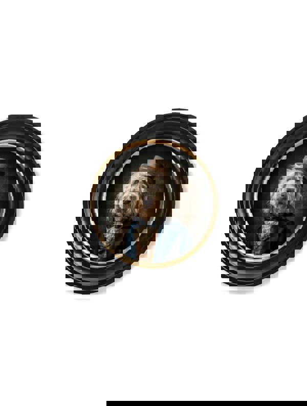 Exceptional Art Sir Wooliam - Gentleman Old English Sheepdog Oxford round frame