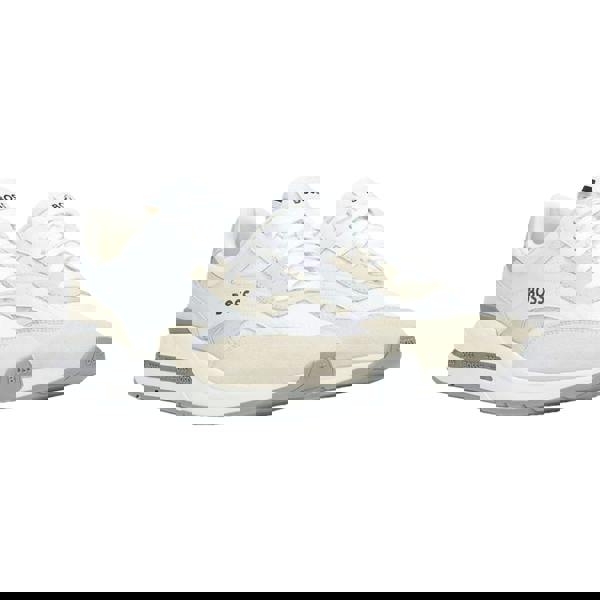 Boss Mens Kurt Leather Running Trainers - White