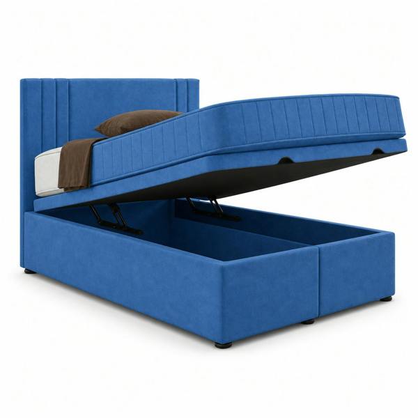 Great British Beds Lima Divan Ottoman Bed - Blue Plush