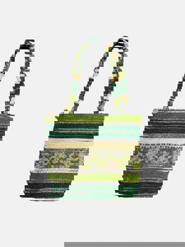 Berber Leather The Nador Small Expandable Fabric Tote in Green