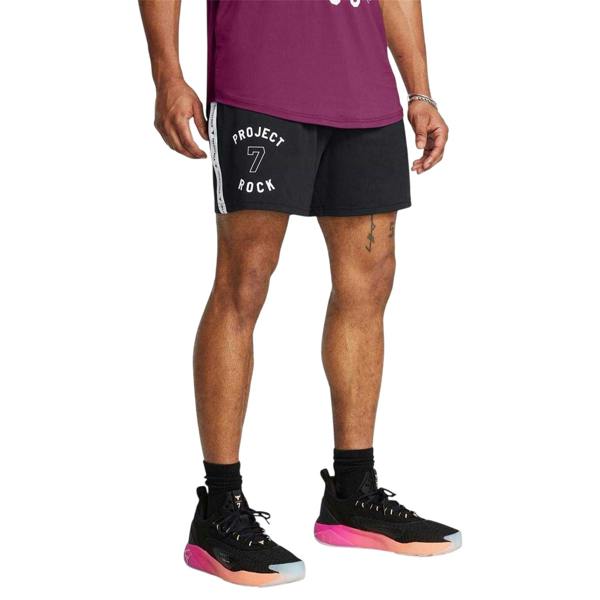Under Armour Mens Project Rock Mesh Running Shorts - Black - 