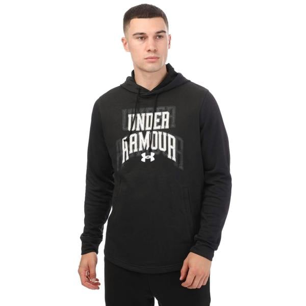 Under Armour Mens Rival Graphic French Terry Hoodie - Black - 