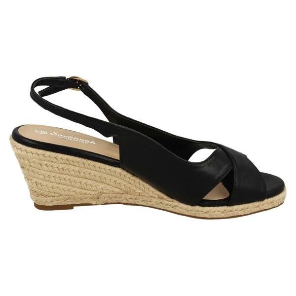 Savannah Ladies Savannah Mid Wedge Heel Espadrille Wide Fitting Sandals F2313