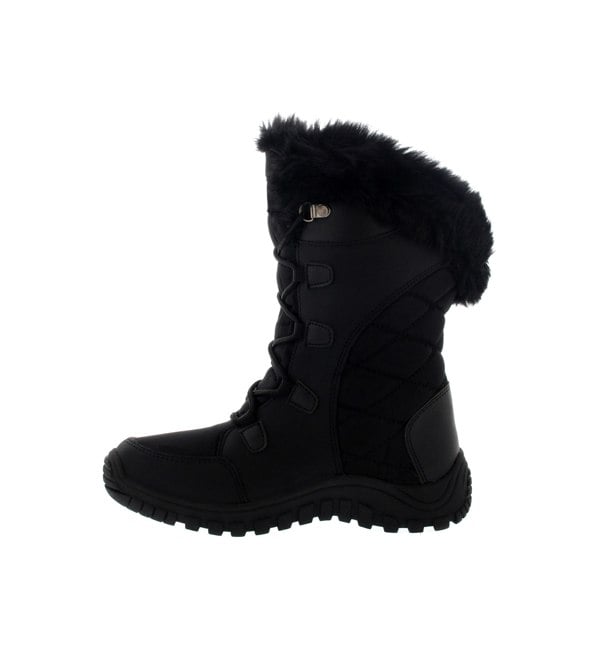VIVA Women's Quilted Lace Up Waterproof Black Outdoor Cuff Snow Rain Boot