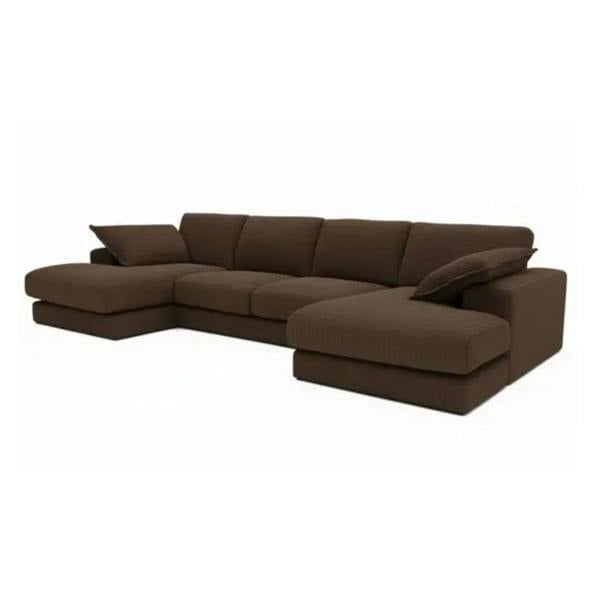 Snug Furniture Large Spacious Double Corner Sofa With Footstool Jumbo Cord