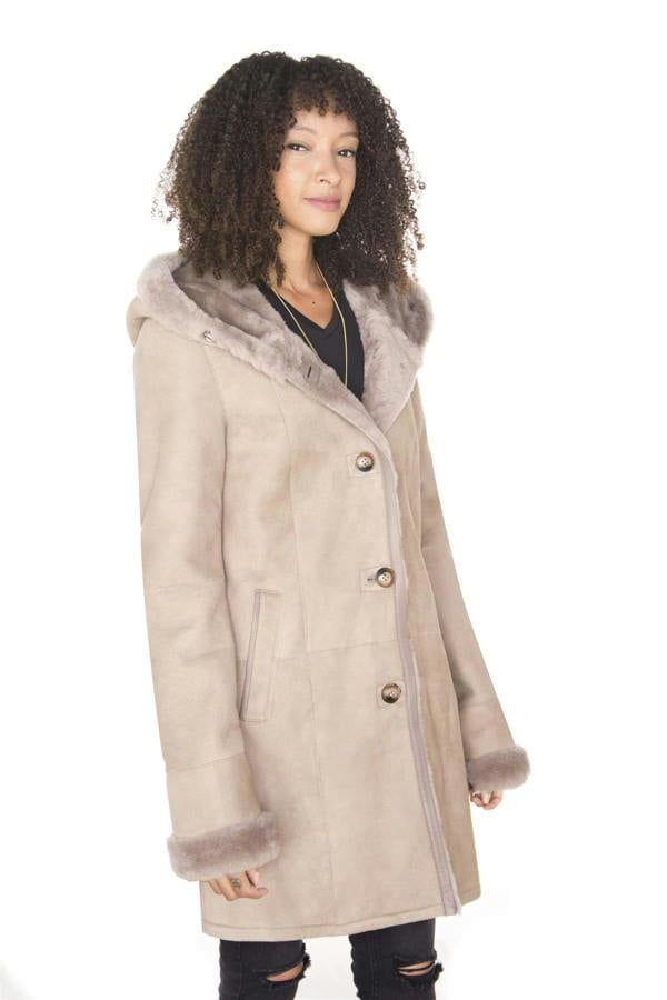 Infinity Leather Womens Suede Merino Sheepskin Parka Coat-Richmond