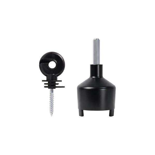 Traderight Electric Fence Insulators Grooved PP+PE Black 120pc
