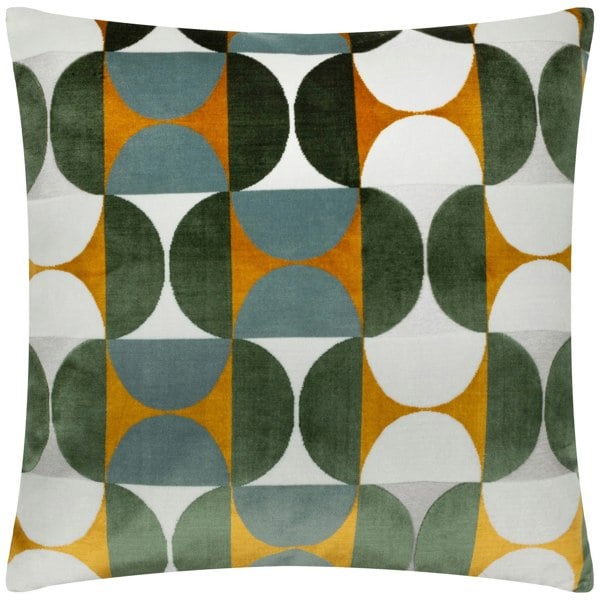 Paoletti Bardot Cut Velvet Cushion Cover - Gold/Blue