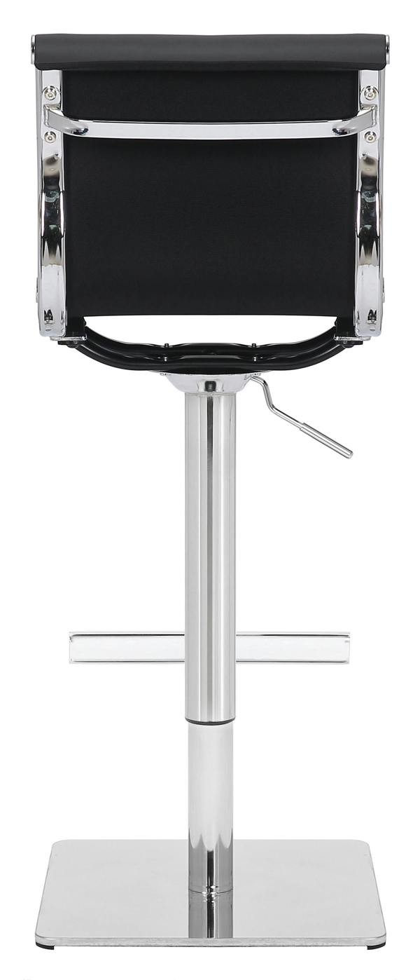Lamboro Rovigo Deluxe Breakfast Bar Stool, Chrome Footrest, Height Adjustable Swivel Gas Lift, Home Bar & Kitchen Barstool, Charcoal Grey