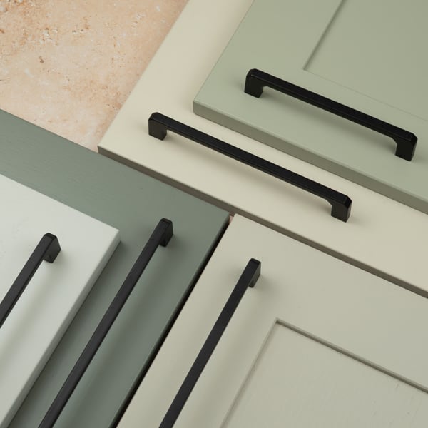 Handle & Home Matt Black Angled End D-Bar Handles
