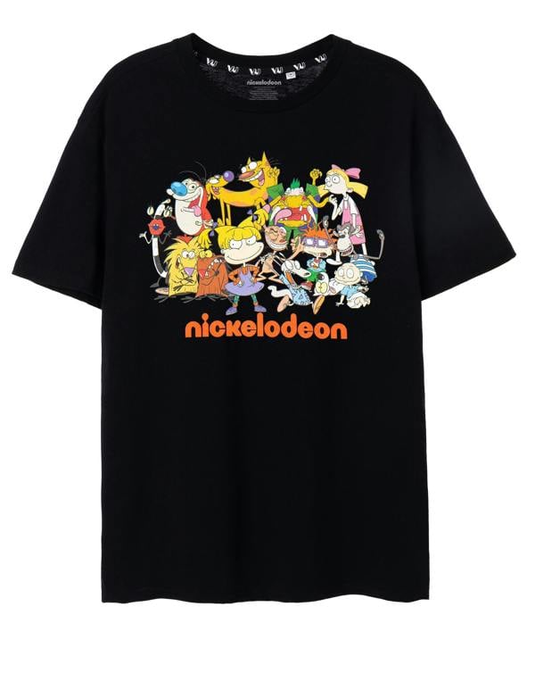 Nickelodeon Unisex Black Classic Group Short Sleeved T-Shirt