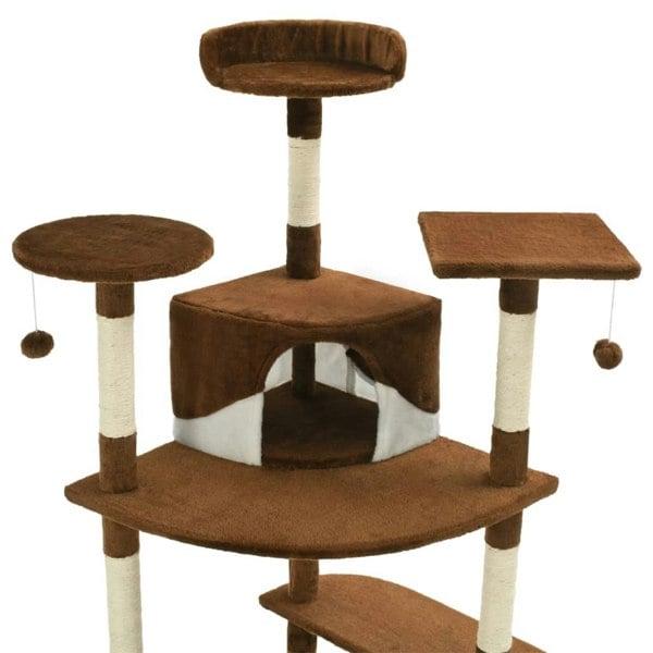 Berkfield Cat Tree with Sisal Scratching Posts 203 cm Brown and White
