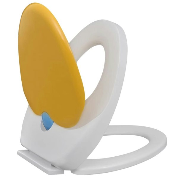 Berkfield White & Yellow Soft-close Toilet Seat Adults/Children