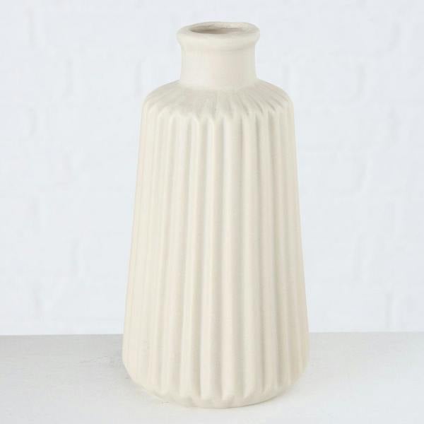 Boltze Set 2 Esko Beige Ceramic Porcelain Bud Vases
