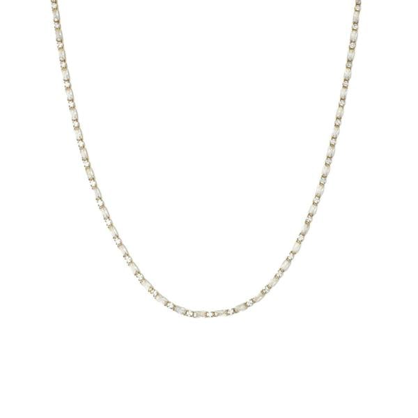 Say It With Two Stone Tennis Necklace - Yellow Gold
